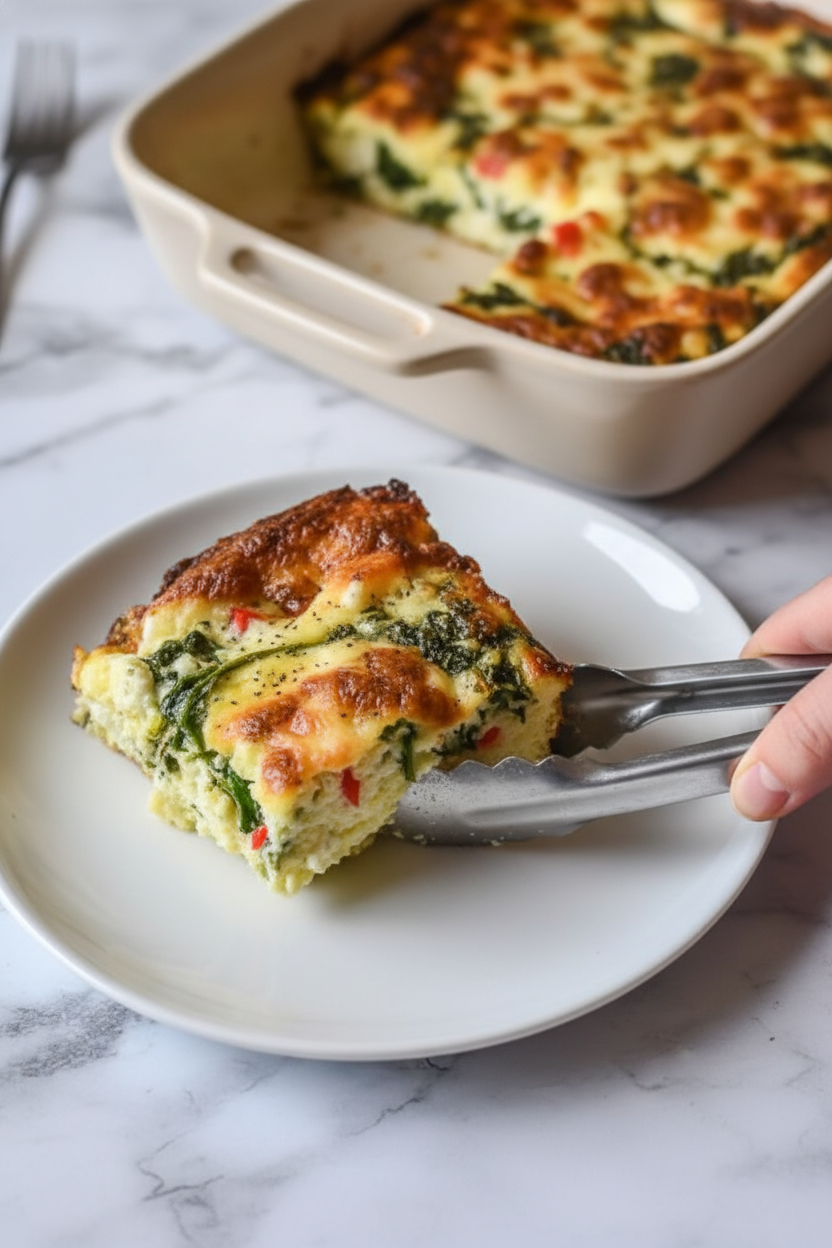 Baked Spinach and Cheese Egg Casserole Recipe