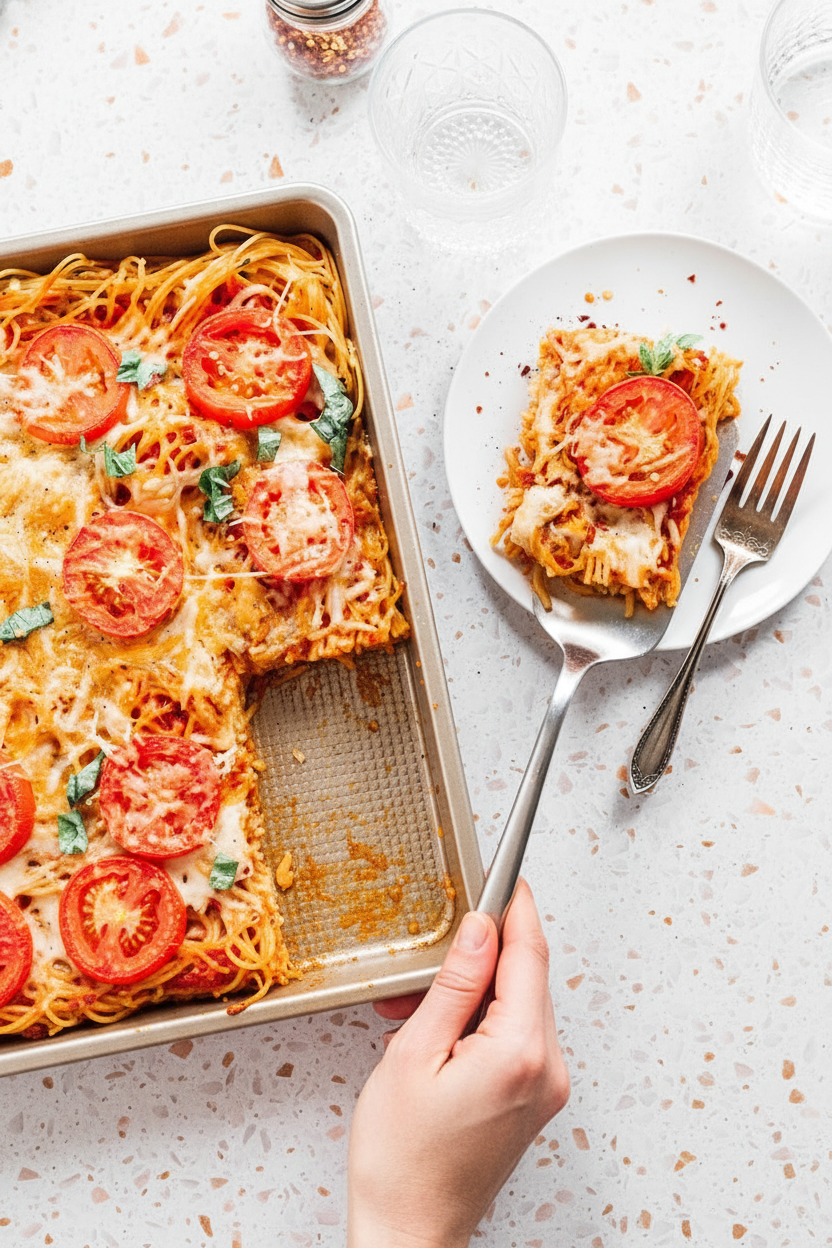 Best Ever Spaghetti Pizza