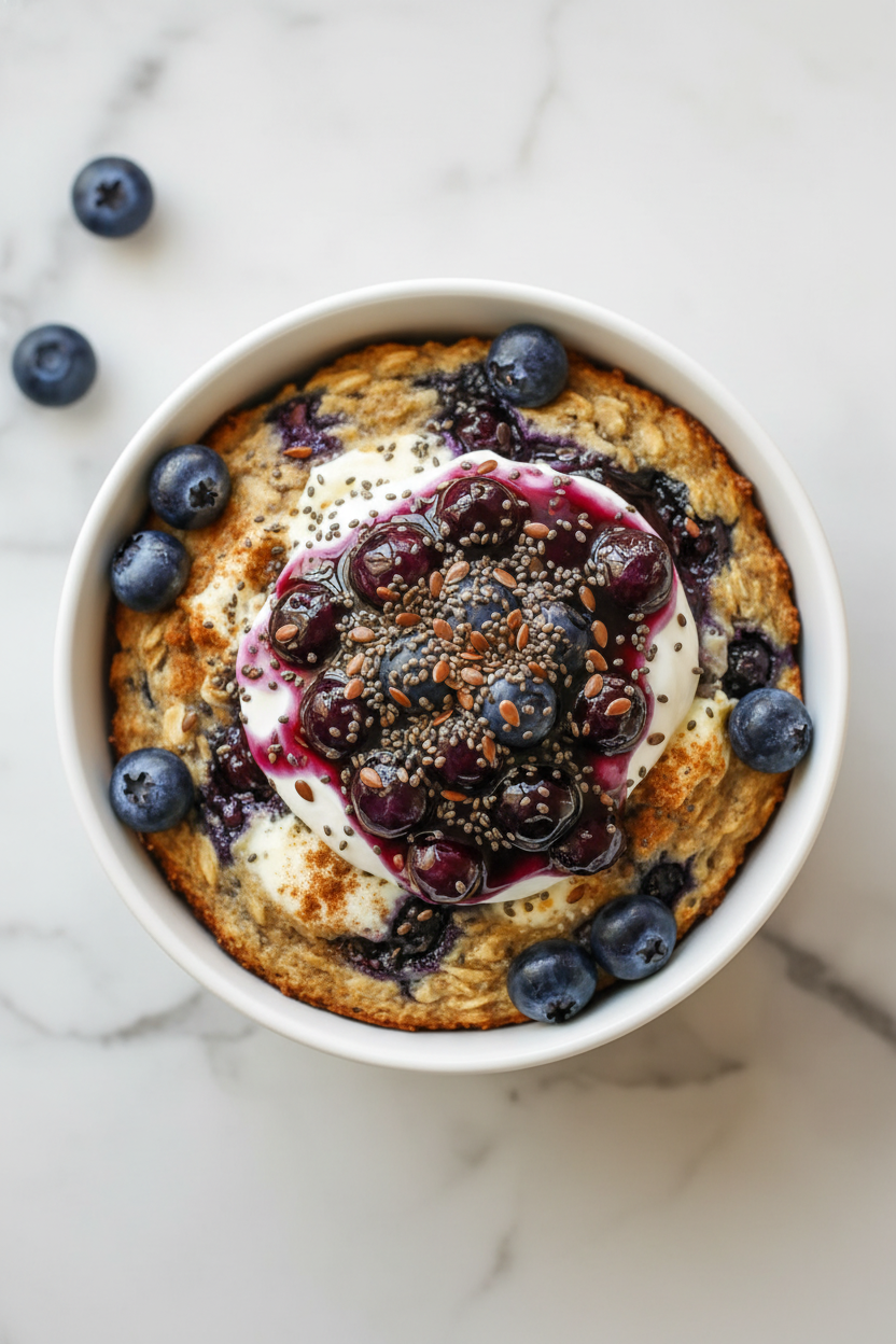 Blueberry Cheesecake Baked Oats Recipe