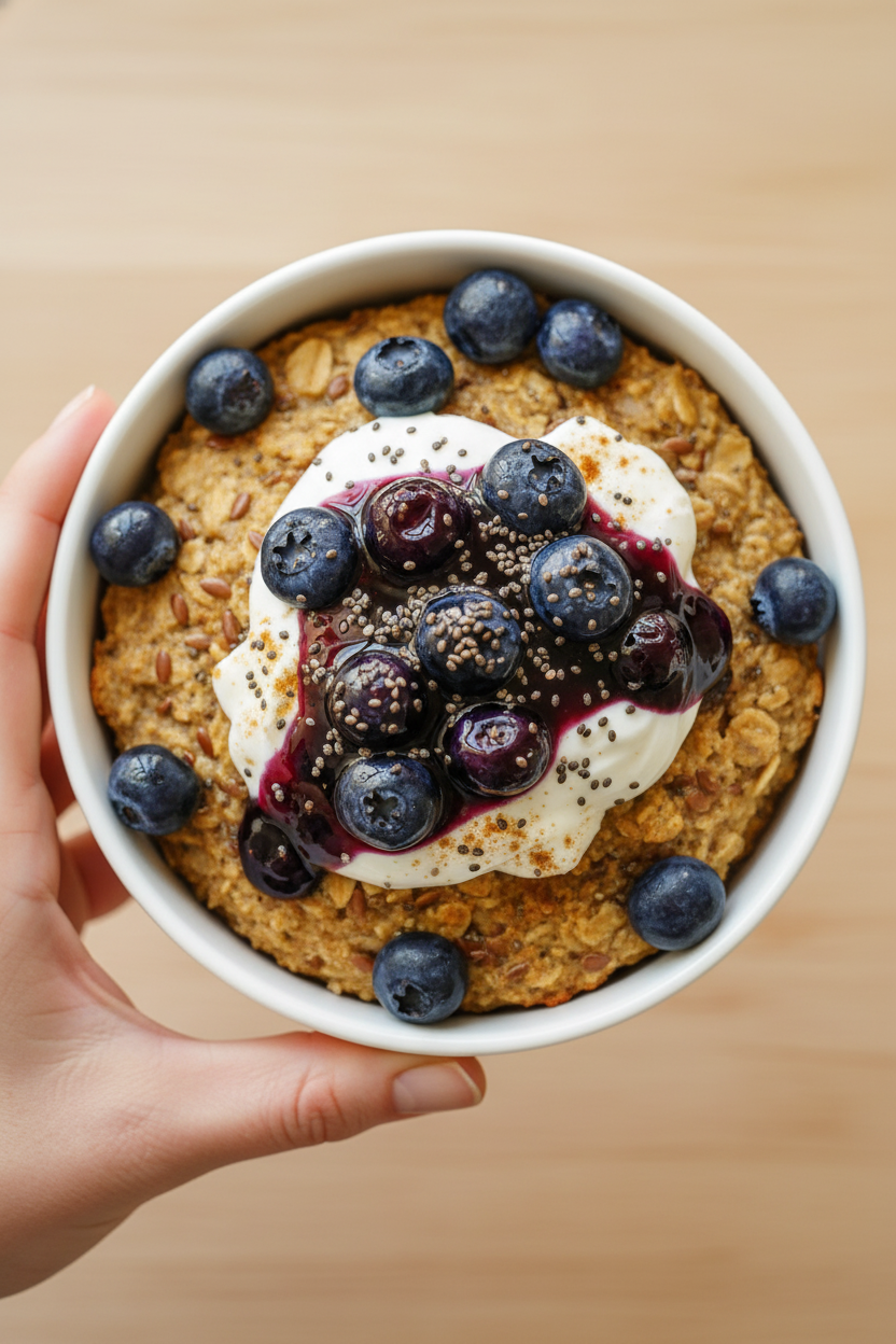Blueberry Cheesecake Baked Oats Recipe