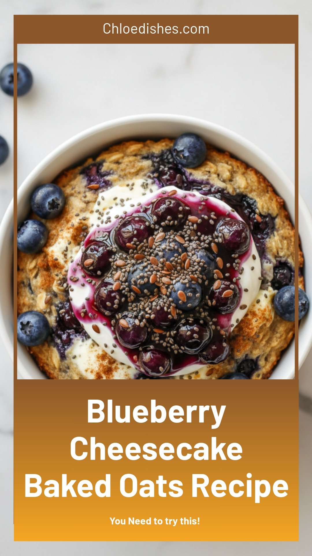 Blueberry Cheesecake Baked Oats Recipe