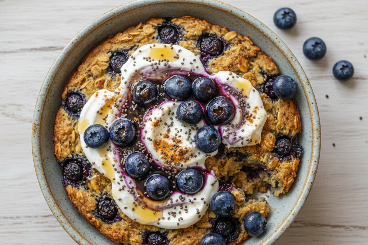 Blueberry Cheesecake Baked Oats Recipe