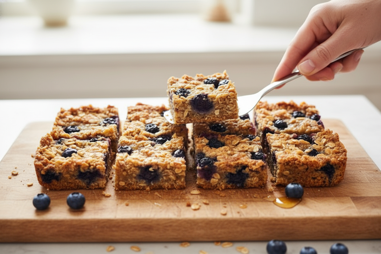 Blueberry Oatmeal Breakfast Bars Recipe