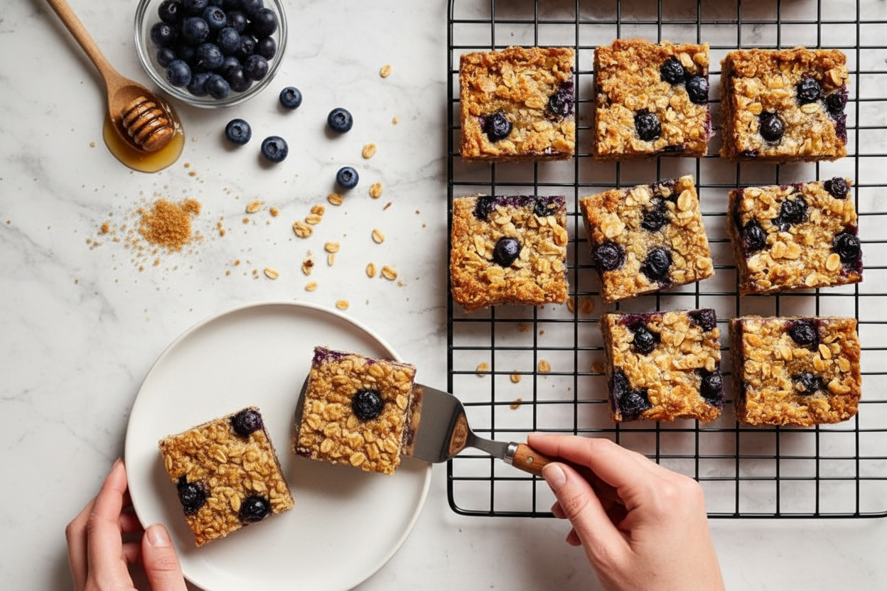Blueberry Oatmeal Breakfast Bars Recipe