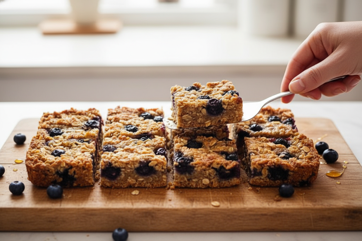 Blueberry Oatmeal Breakfast Bars Recipe