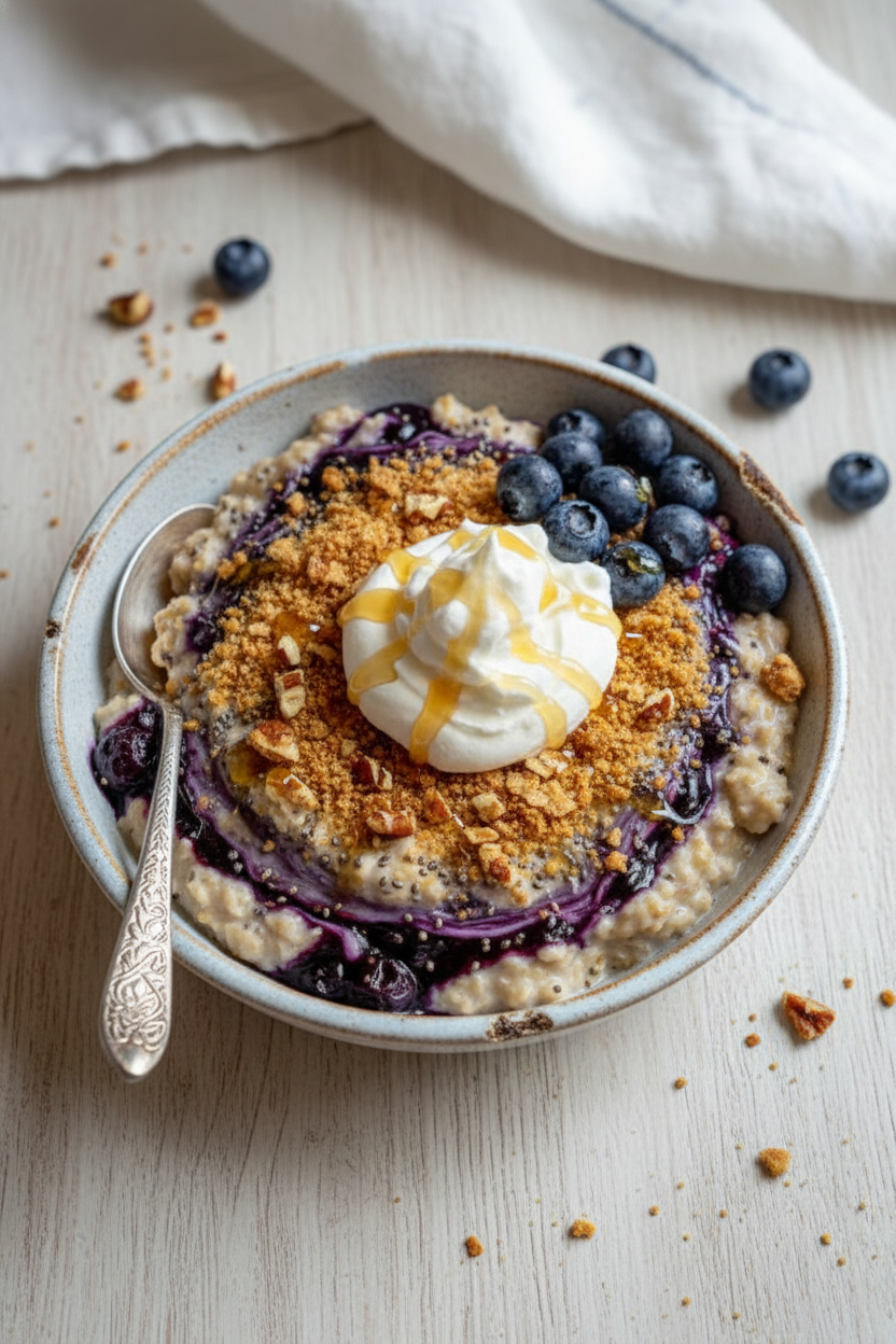 Blueberry Pie Overnight Oats Recipe