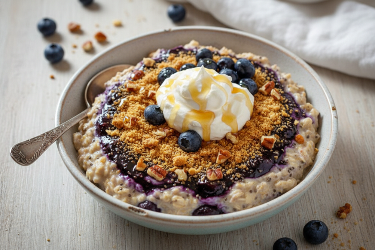 Blueberry Pie Overnight Oats Recipe Easy Breakfast
