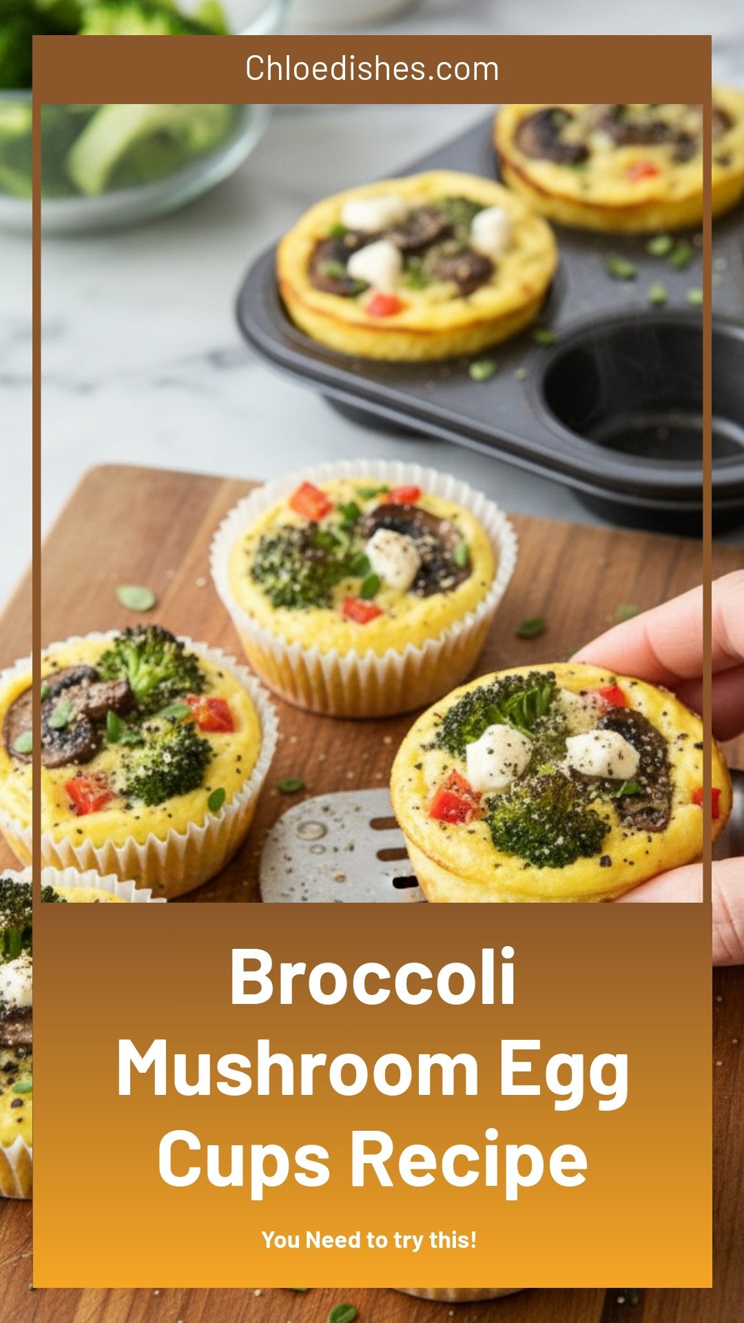Veggie-Packed Broccoli & Mushroom Egg Cups Recipe
