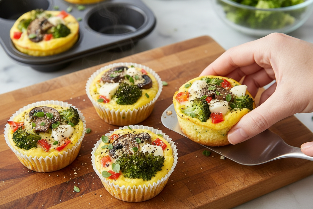 Broccoli Mushroom Egg Cups Recipe