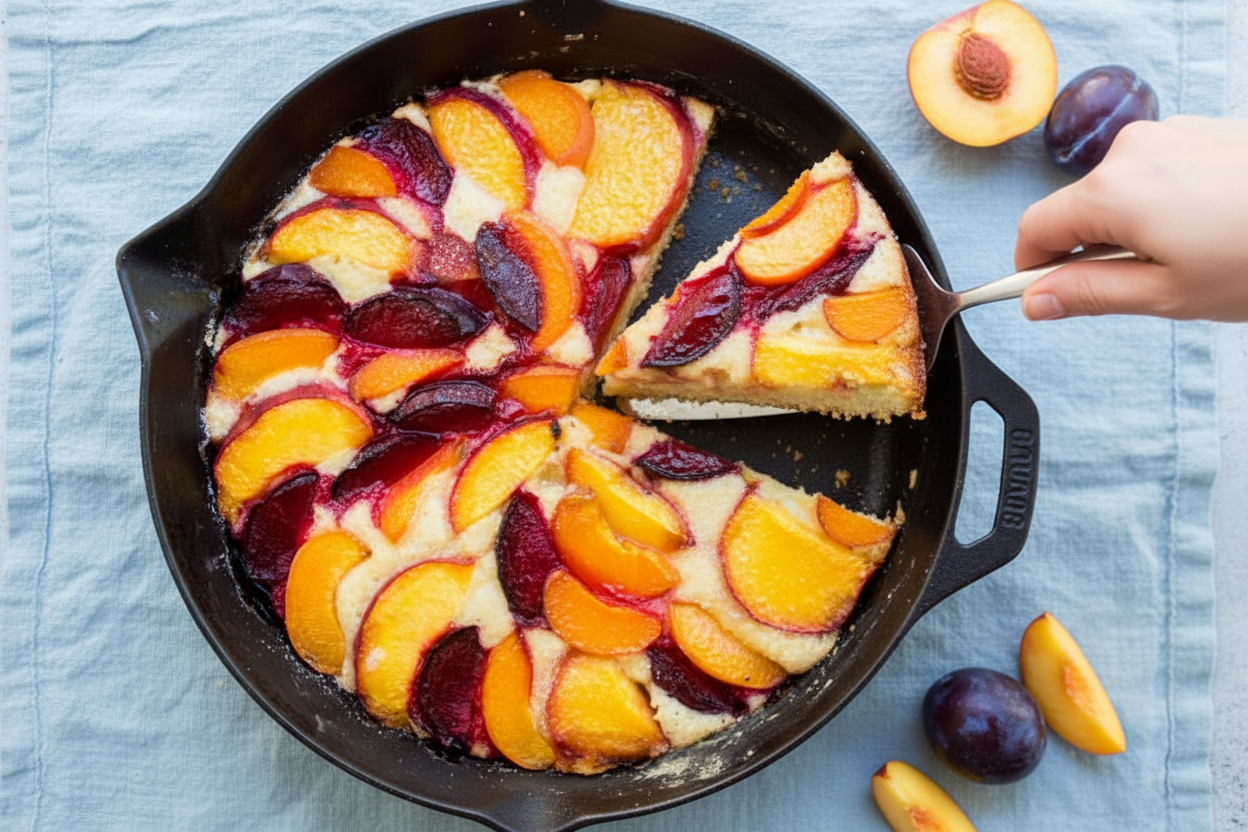 Brown Butter Stone Fruit Skillet Torte