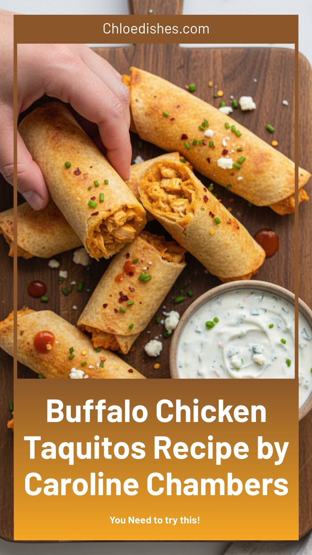 Buffalo Chicken Taquitos | Caroline Chambers