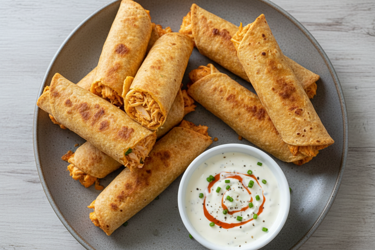 Buffalo Chicken Taquitos Recipe by Caroline Chambers