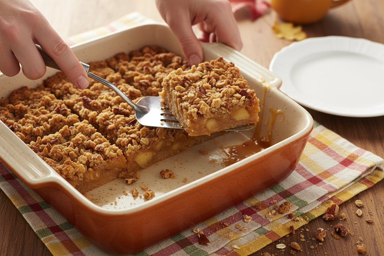 Caramel Apple Oatmeal Cookie Bars for Fall