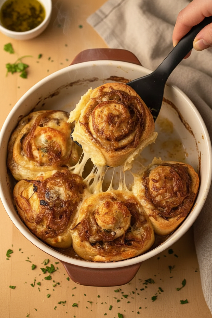 Caramelized Onion cheesy rolls