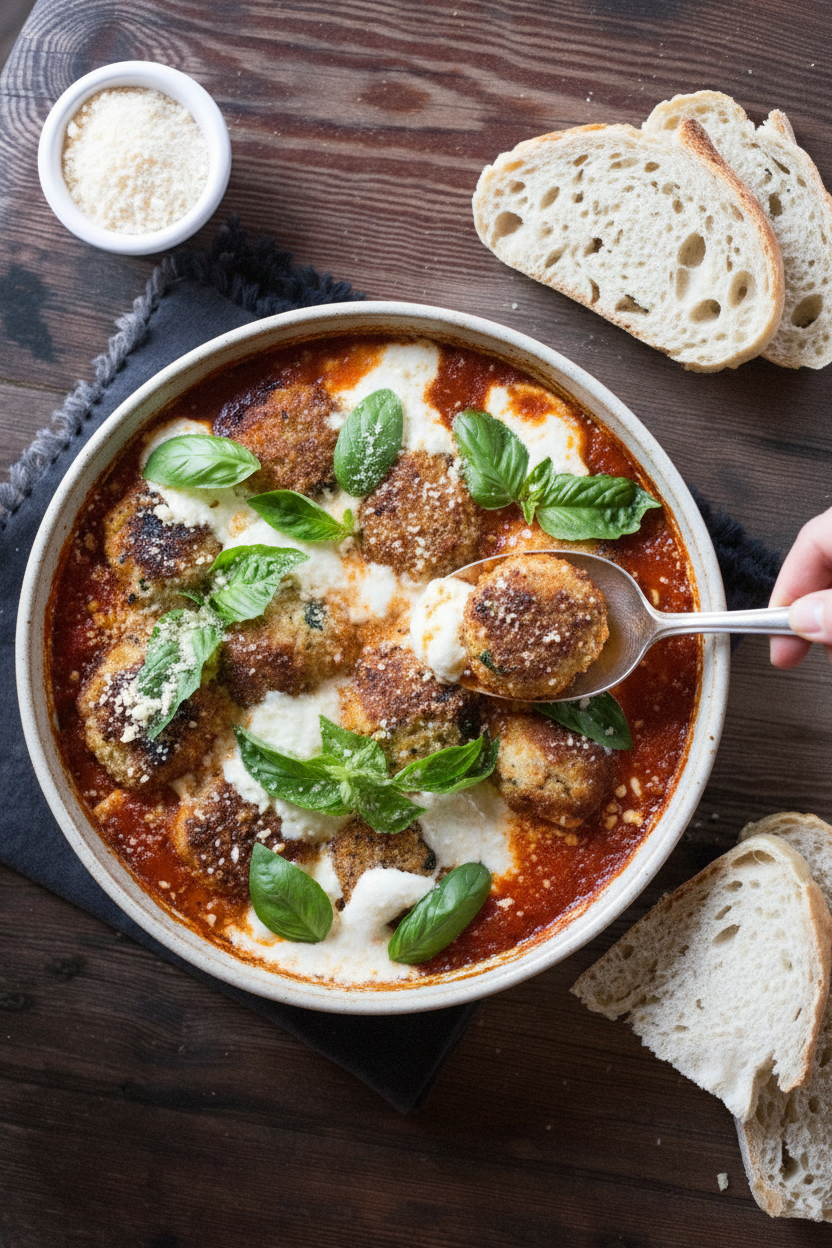 Chicken Parm Meatballs | Caroline Chambers