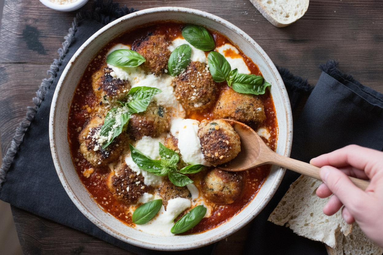 Caroline Chambers Chicken Parm Meatballs Recipe