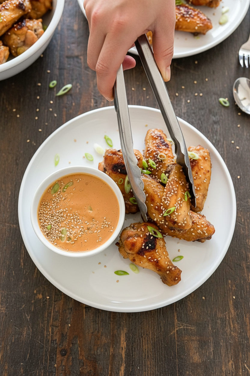 Chicken Satay Wings | Caroline Chambers
