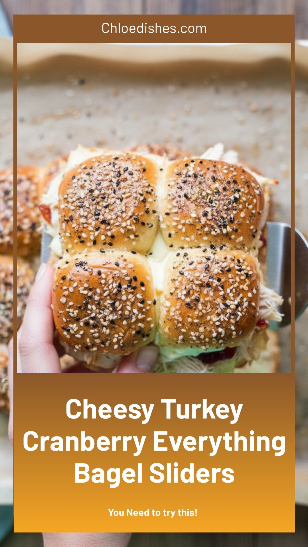 Cheesy Everything Bagel Turkey-Cranberry Sliders | Caroline Chambers