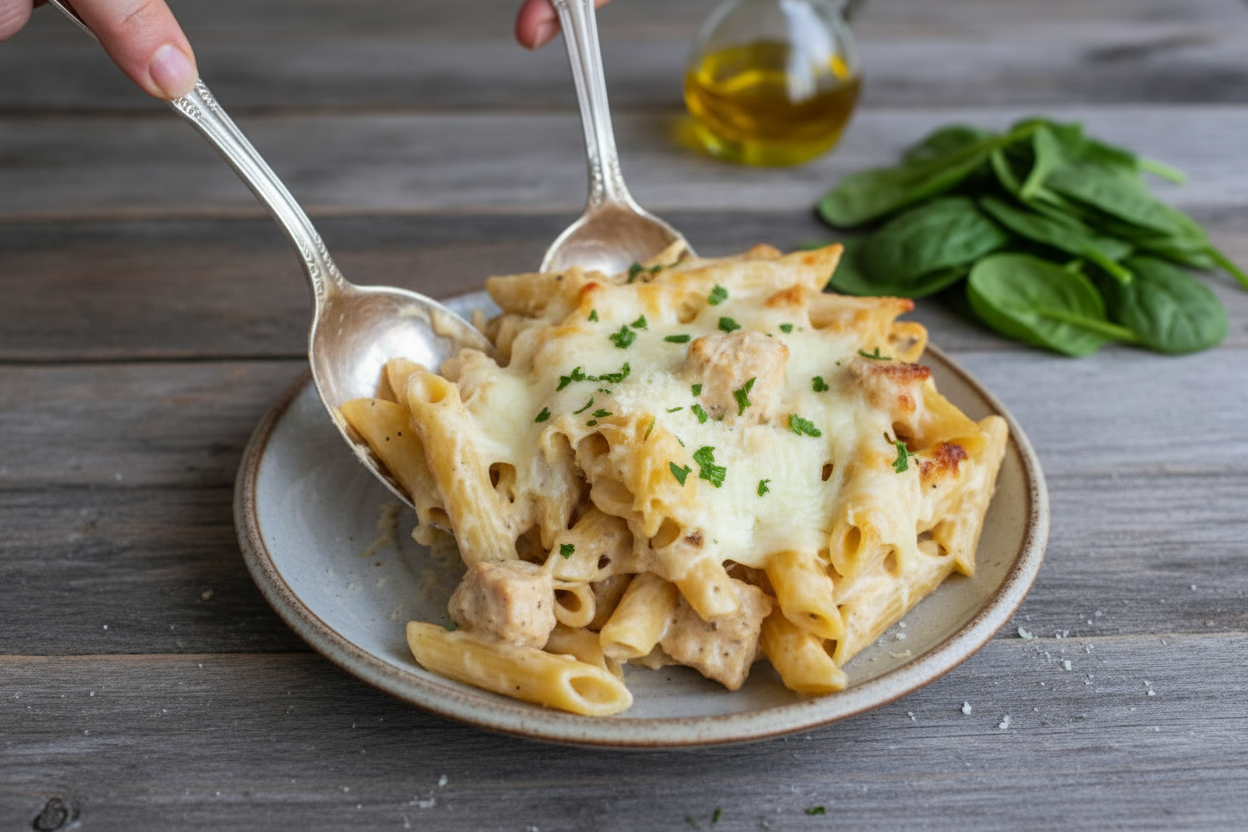 Chicken Pasta Alfredo Bake Recipe
