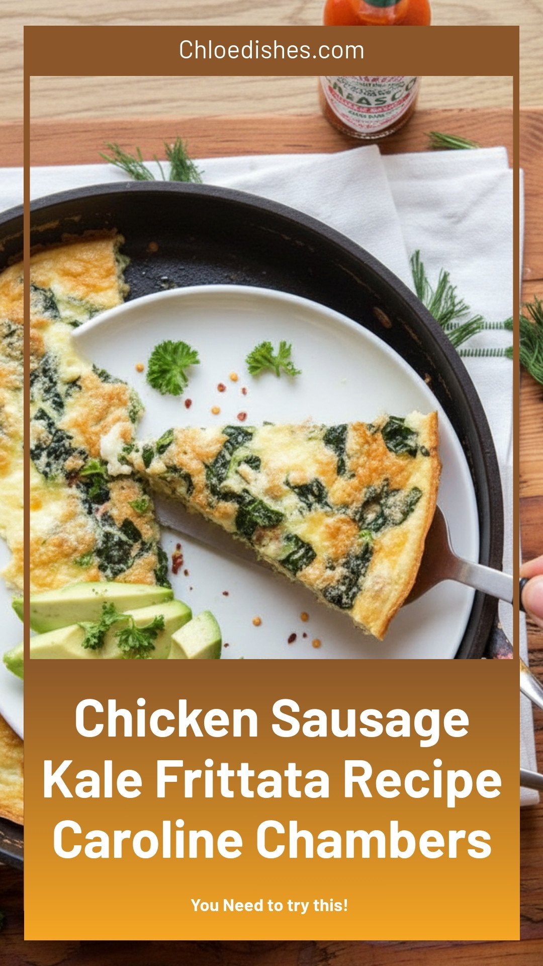 Chicken Sausage & Kale Frittata | Caroline Chambers