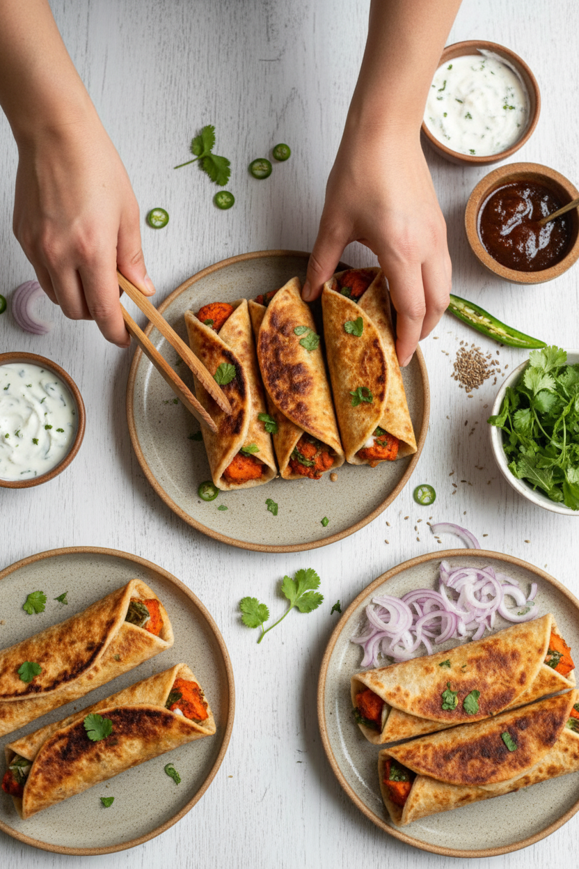 Chicken Tikka Paratha Rolls