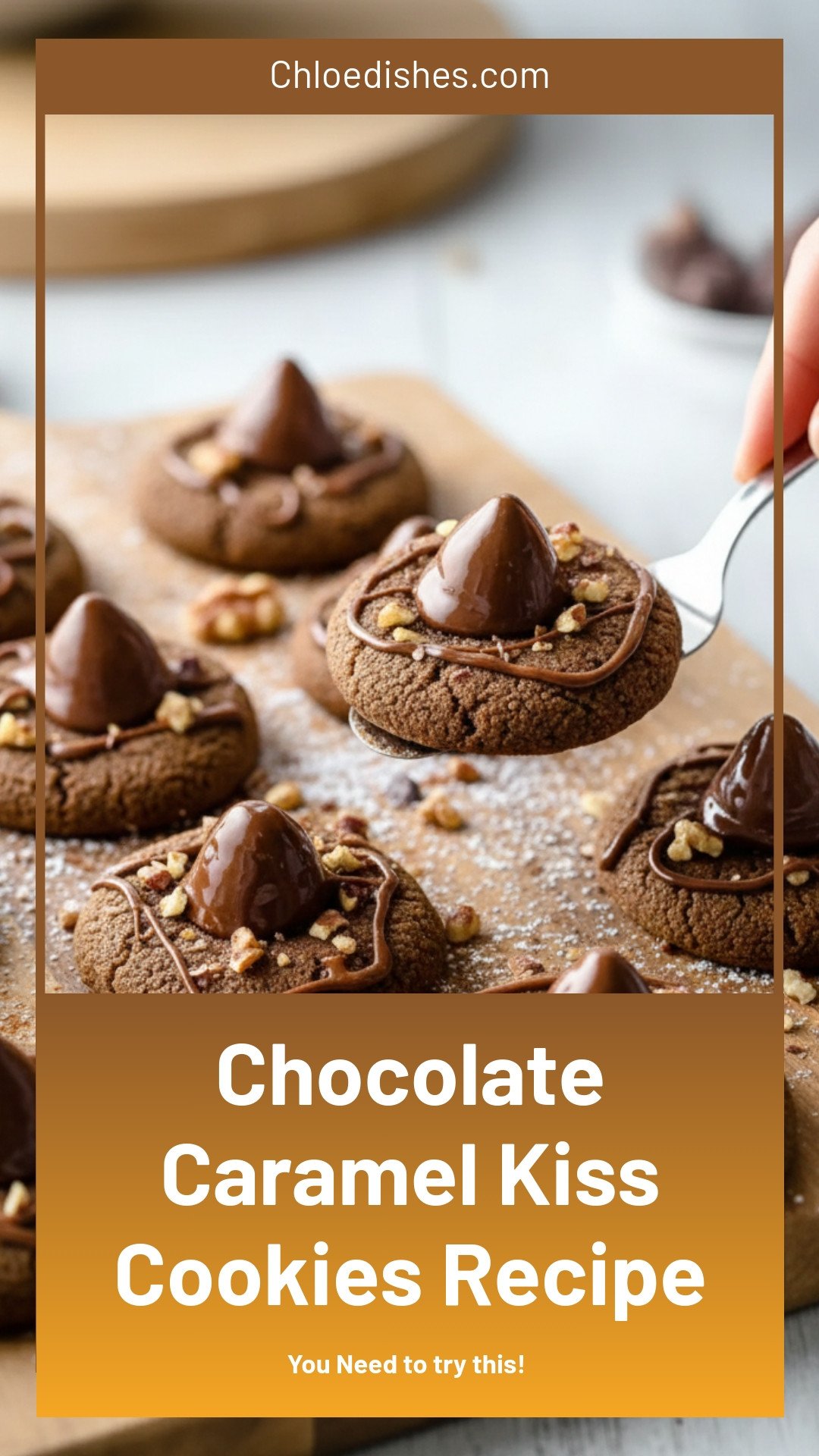 Meltingly Delicious Chocolate Caramel Kiss Cookies Recipe