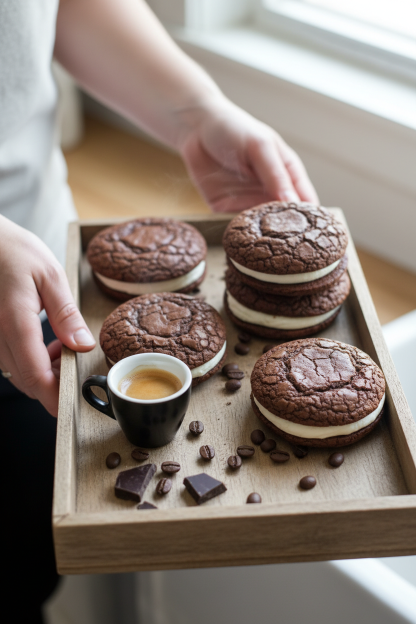 Chocolate Coffee Cookie Sandwiches