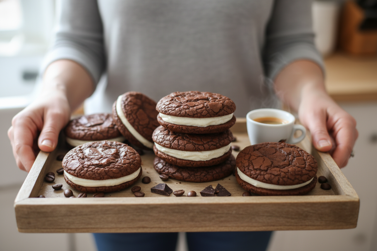 Chocolate Coffee Cookie Sandwich Recipe