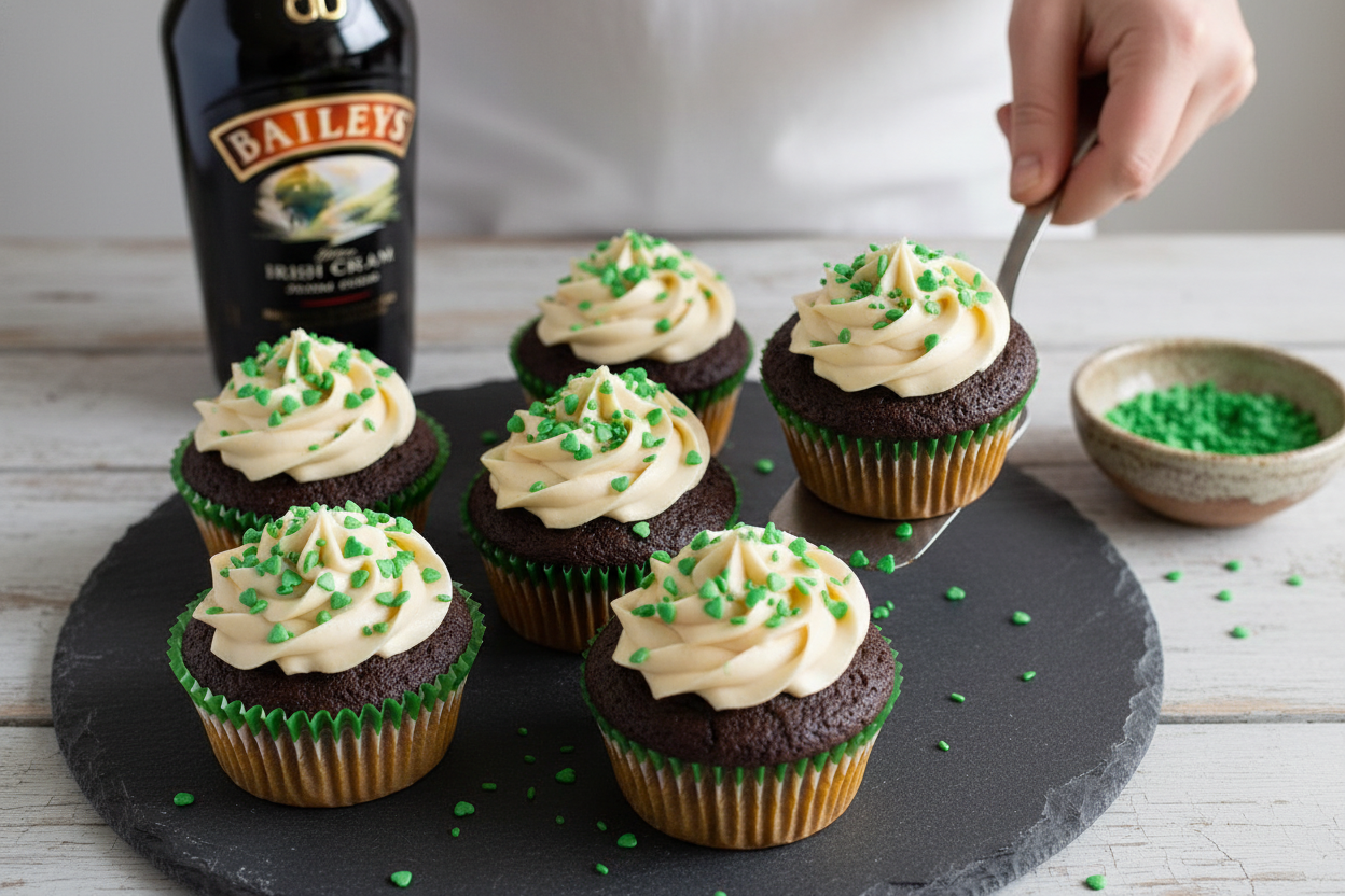 Chocolate Stout Cupcakes with Baileys Frosting