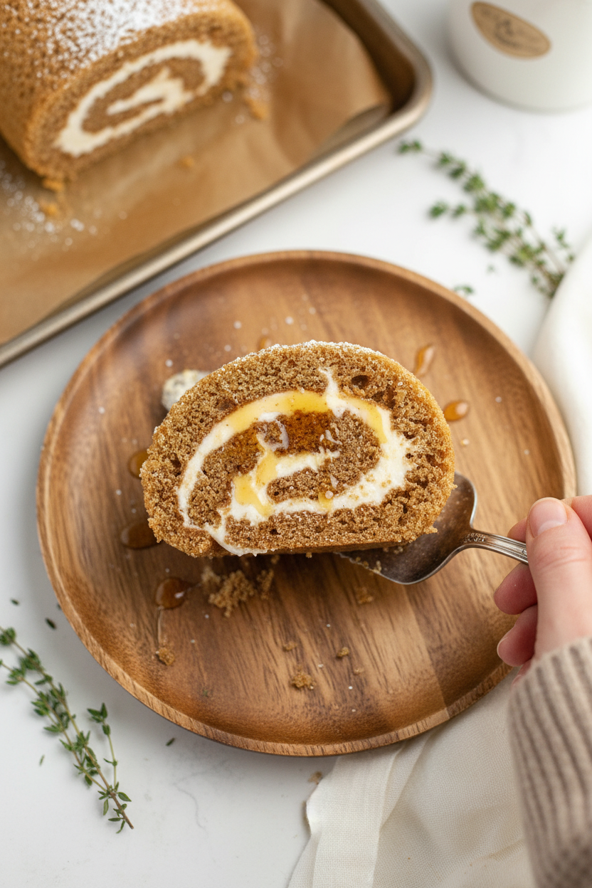 Cozy Sweet Potato Roll with Creamy Maple Frosting