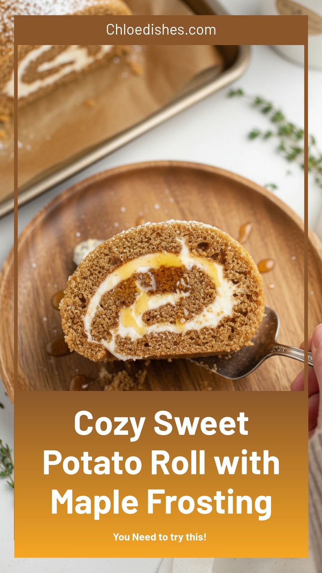 Cozy Sweet Potato Roll with Creamy Maple Frosting