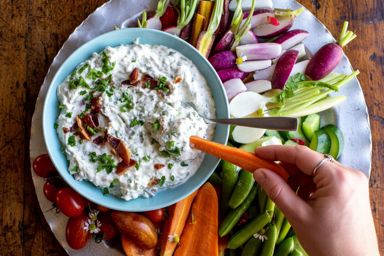 Creamy Bacon Blue Cheese Dip One Bowl Recipe