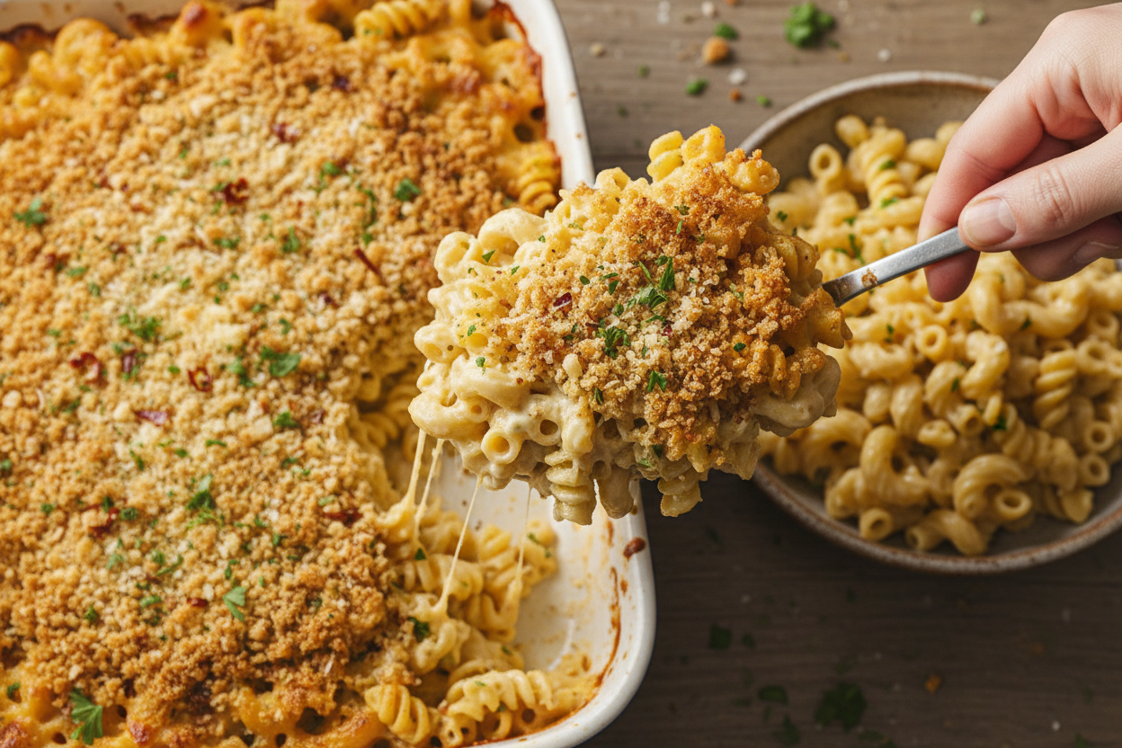 Creamy Baked Mac and Cheese with Crispy Topping