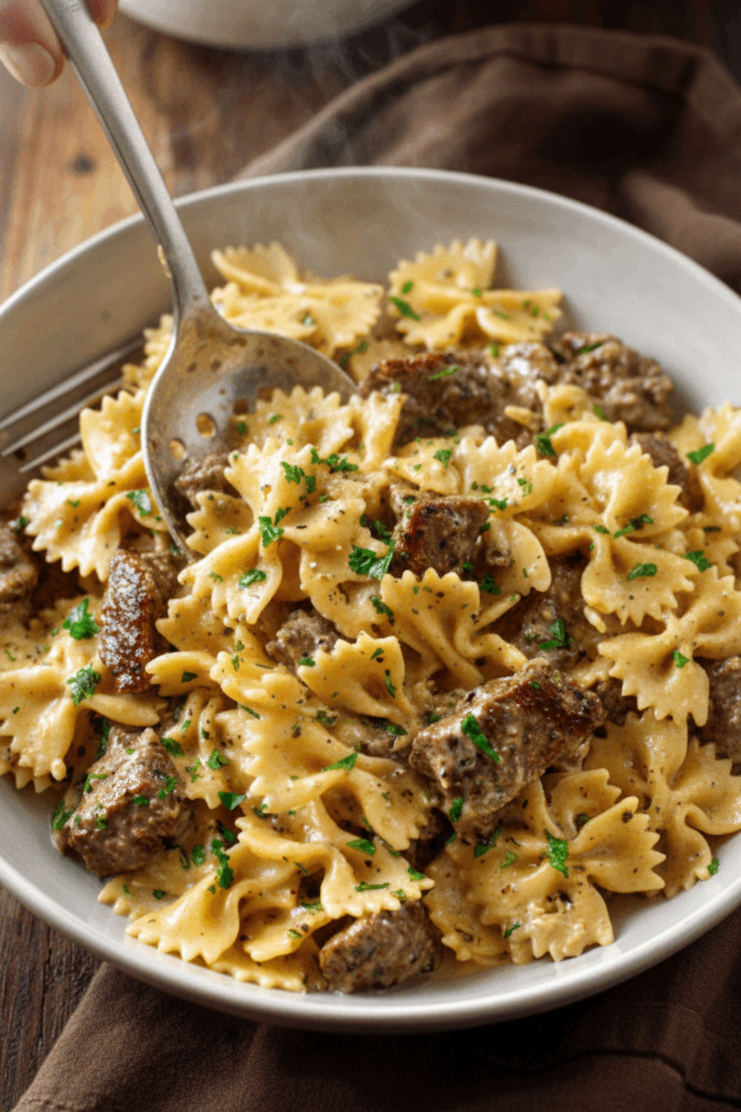 Creamy Beef and Bowtie Pasta: Ultimate Comfort Dish Recipe