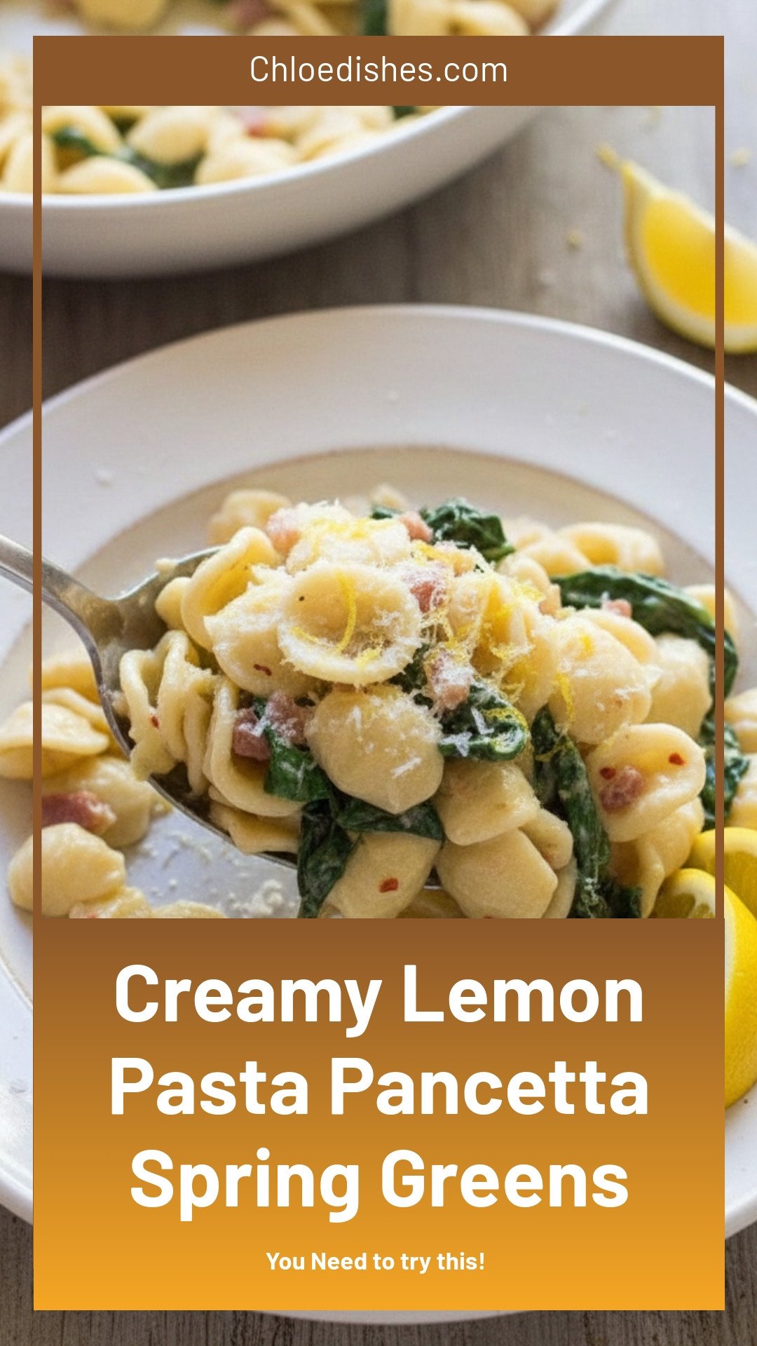 Creamy Lemon Pasta With Pancetta and Spring Greens | Caroline Chambers