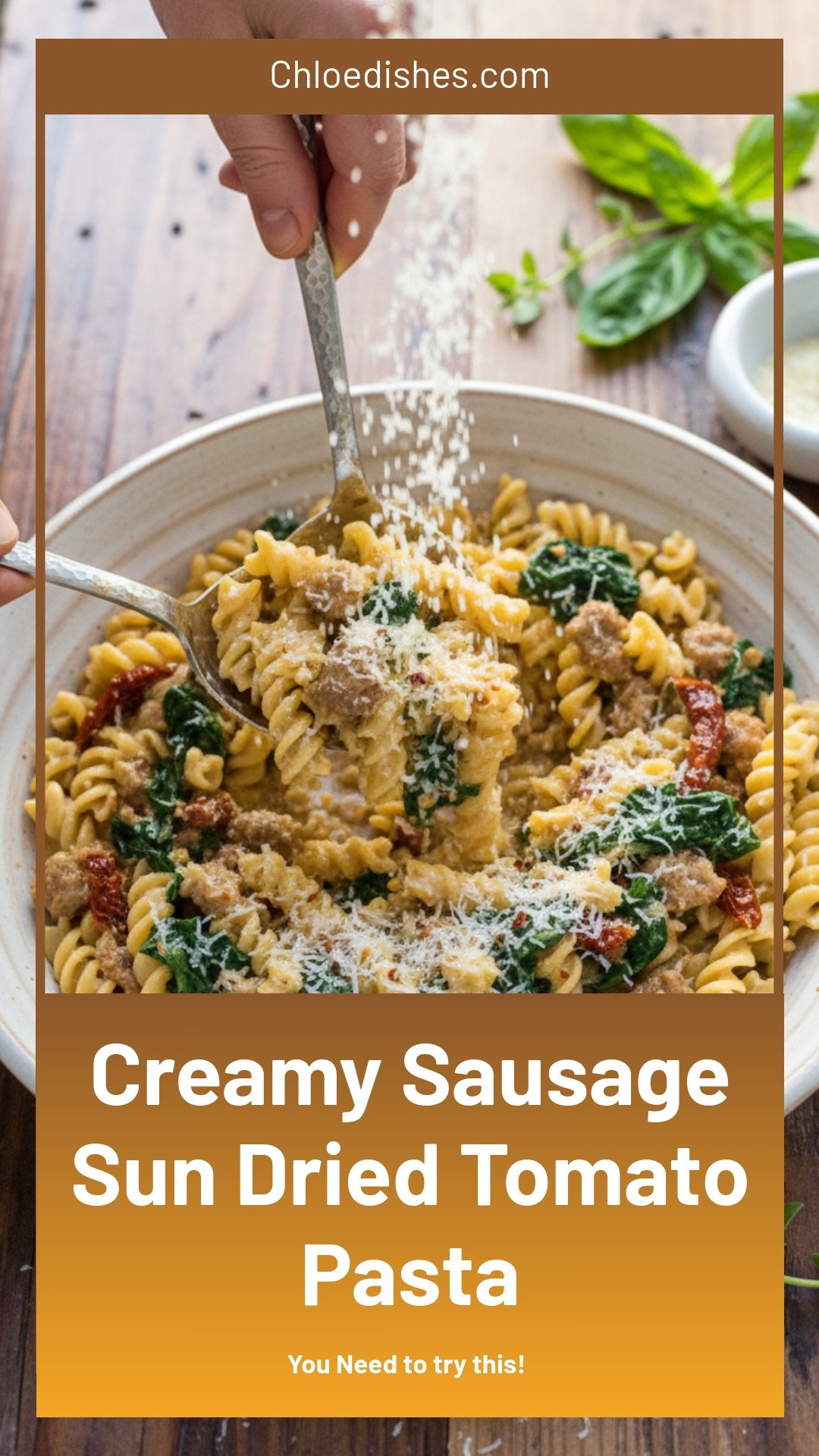 Creamy Sausage & Sun-Dried Tomato Pasta | Caroline Chambers