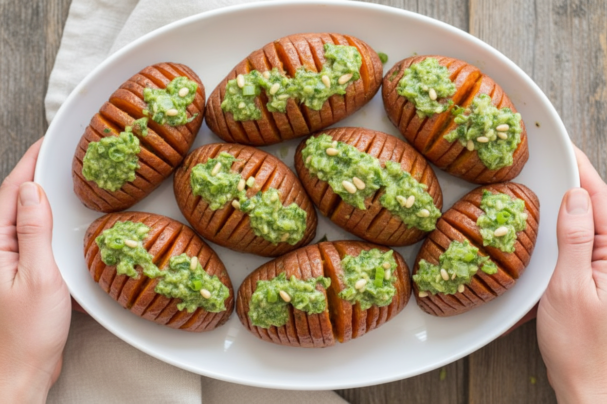 Crispy Air Fryer Hasselback Sweet Potatoes Recipe