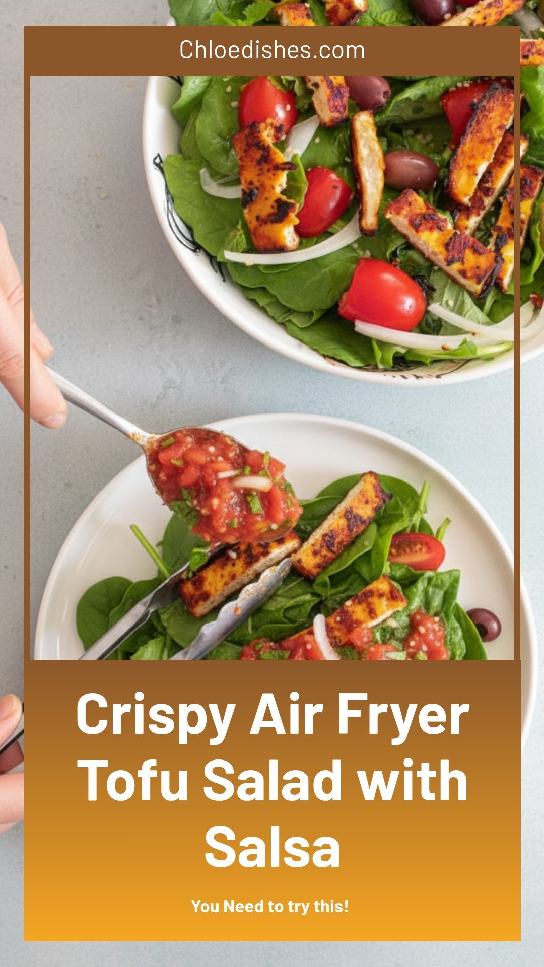 Air Fryer Tofu Salad with Salsa