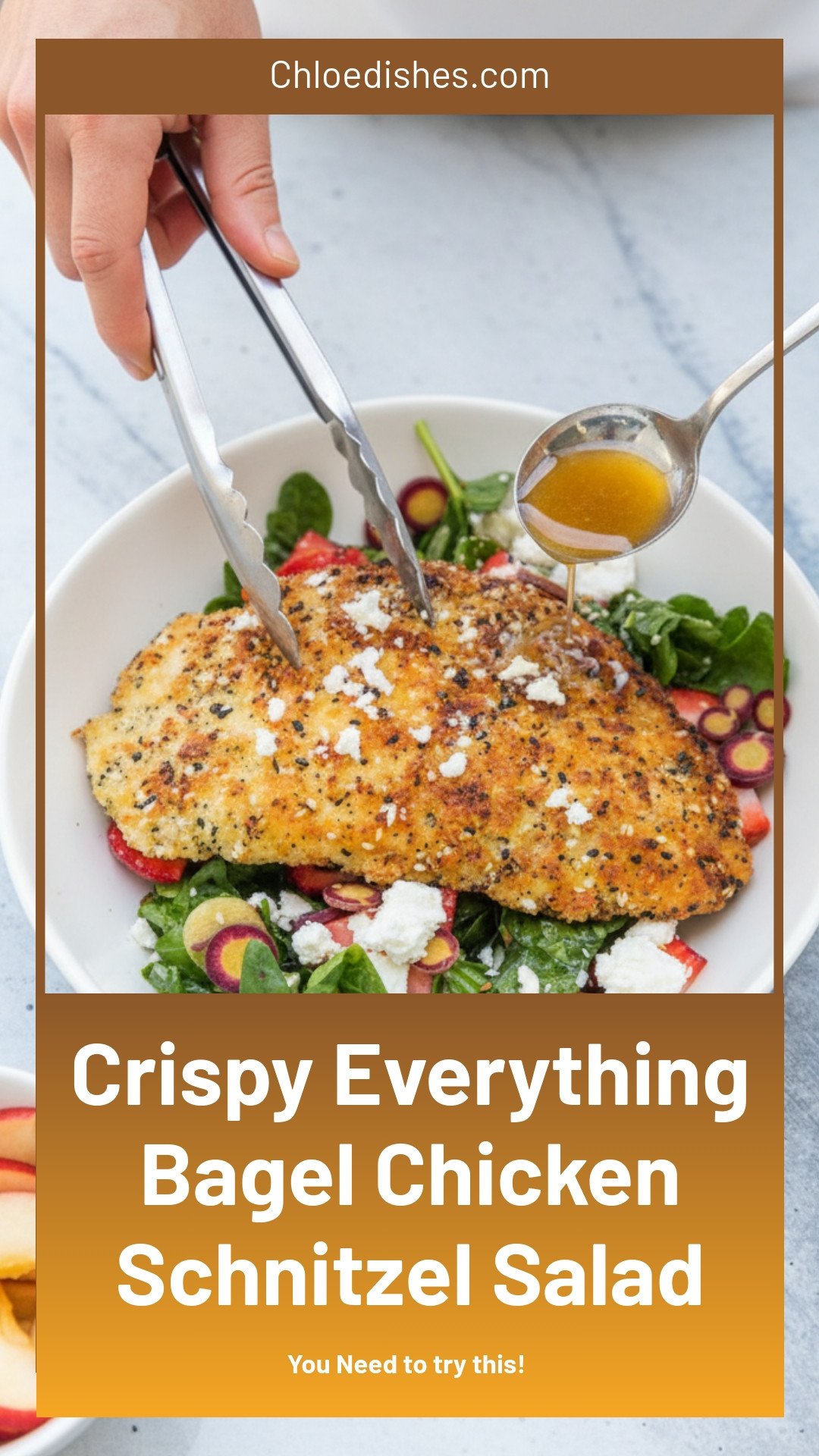 Crispy Everything Bagel Chicken Schnitzel with a Big Green Salad | Caroline Chambers