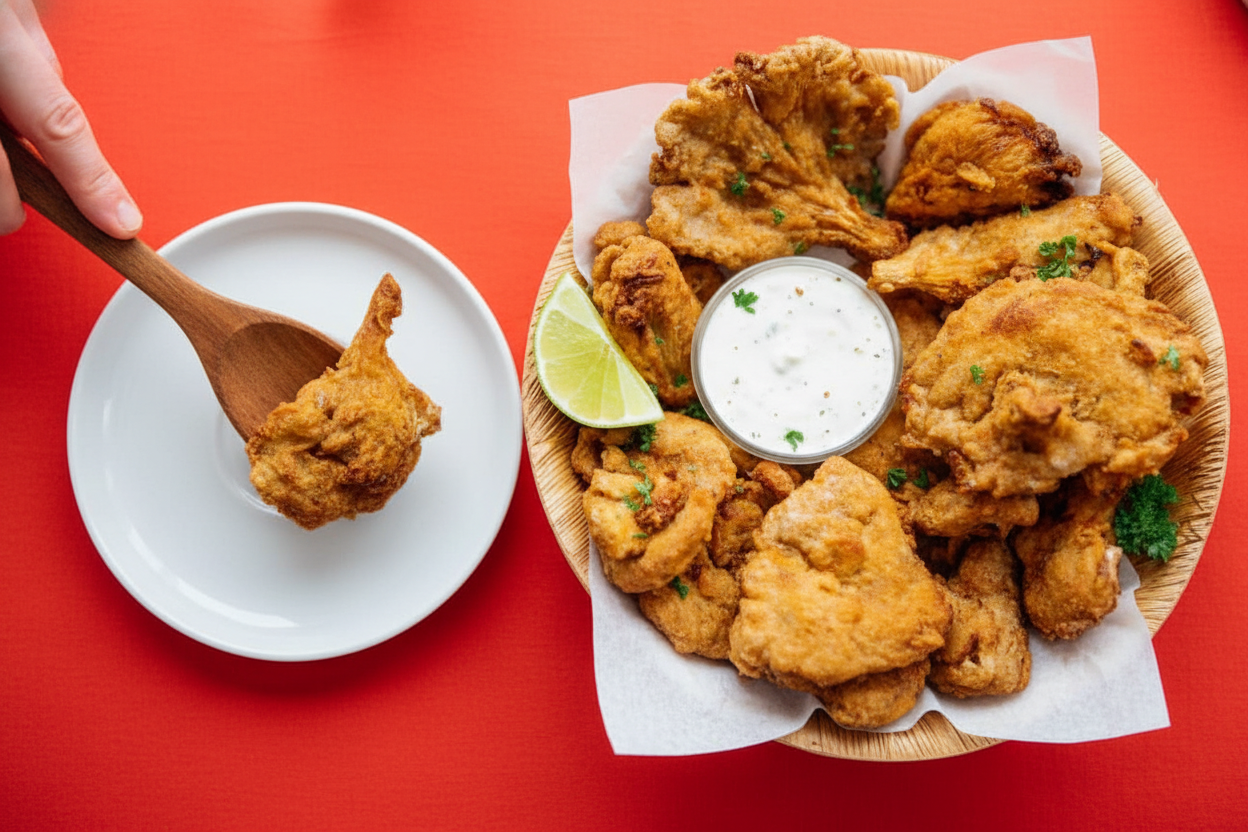 Crispy Fried Oyster Mushroom Chicken Alternative