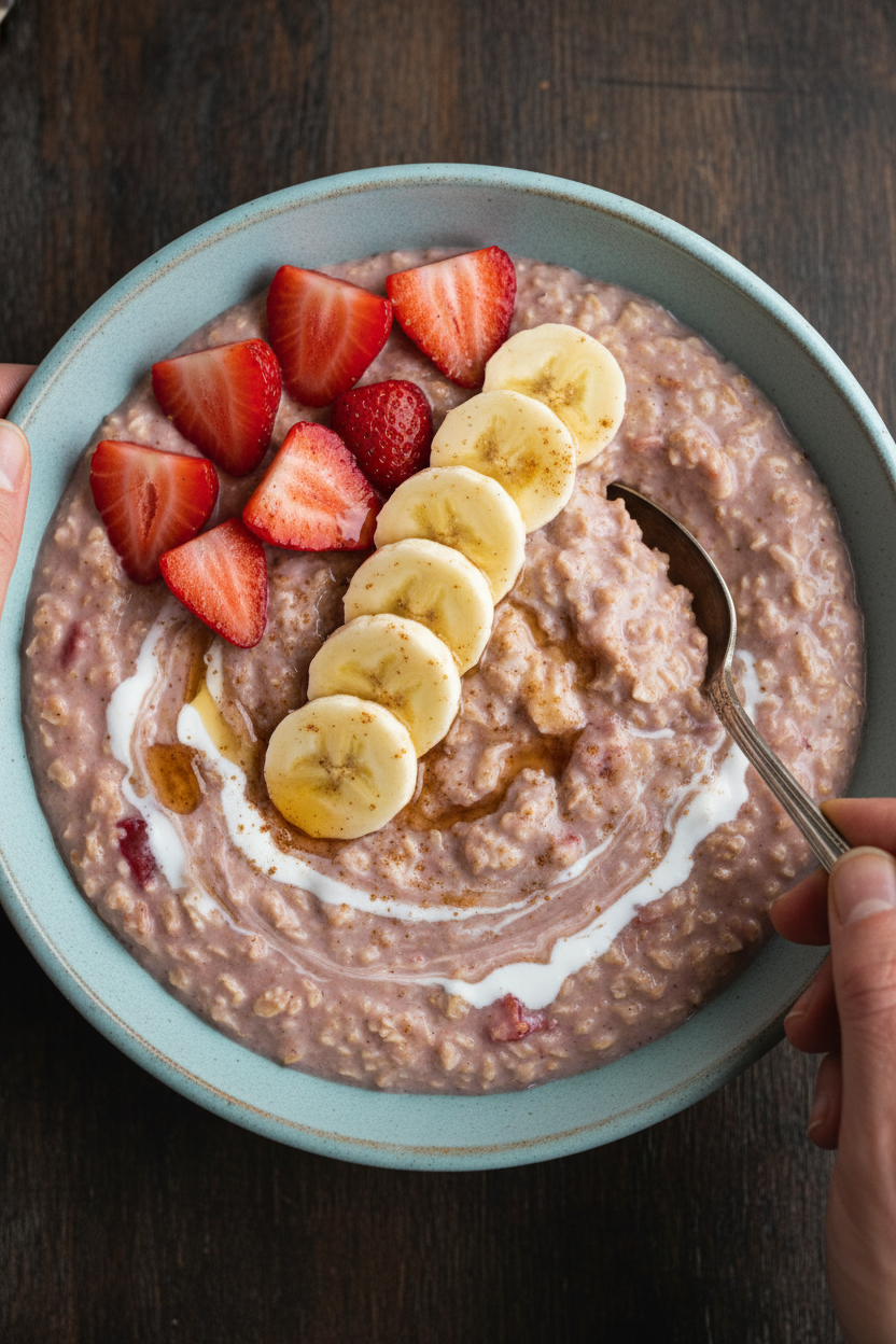 Crock-Pot Strawberry and Cream Oatmeal Recipe