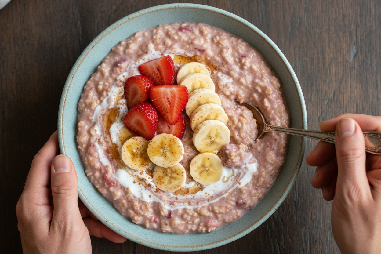 Crock Pot Strawberry Cream Oatmeal Recipe