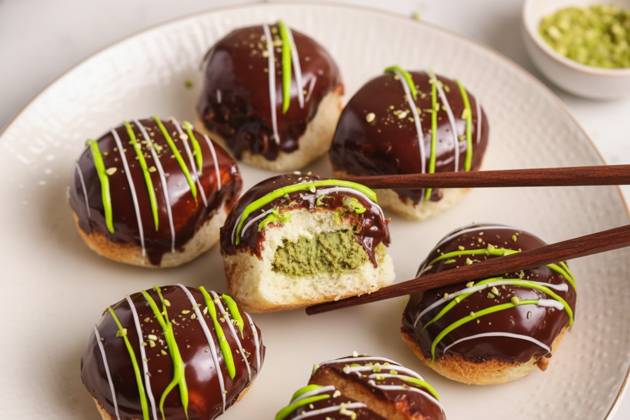 Dubai Chocolate Donut Rolls Sweet Delights