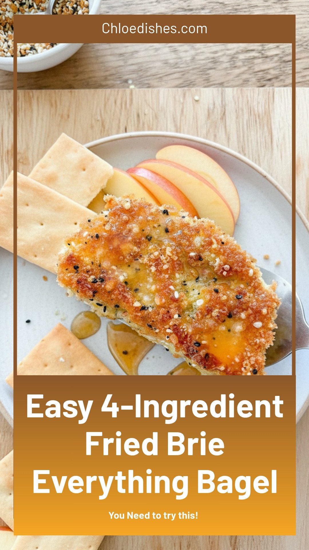 4-Ingredient Everything Bagel Fried Brie | Caroline Chambers