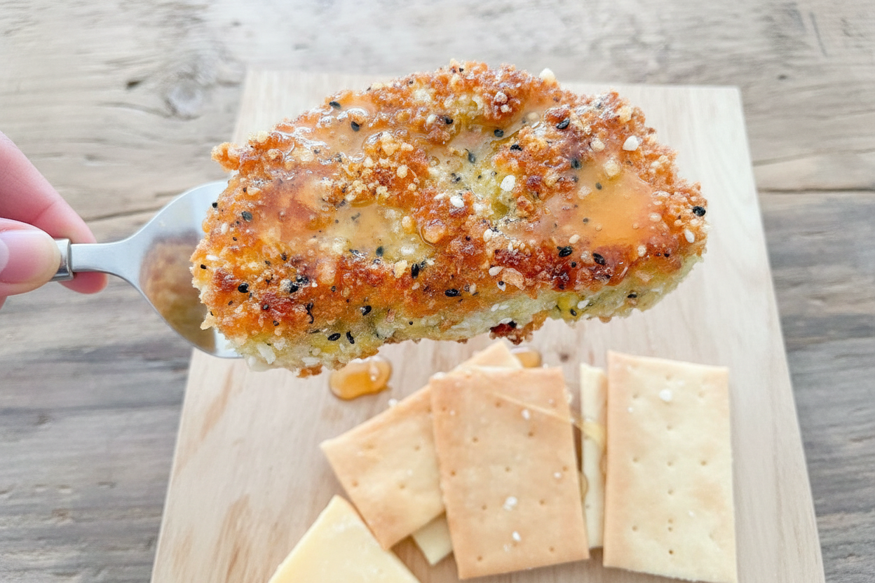 Easy 4-Ingredient Fried Brie Everything Bagel