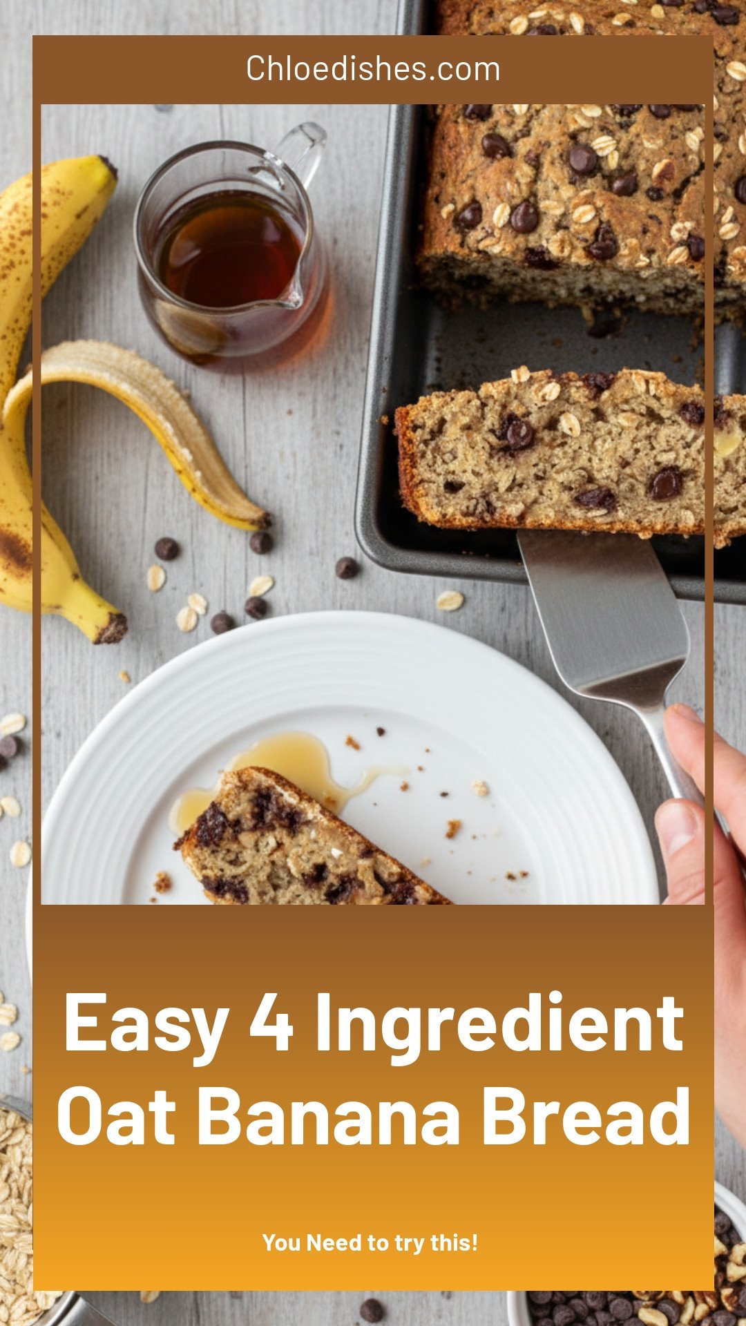 4 Ingredient Oat Banana Bread (GF + DF)