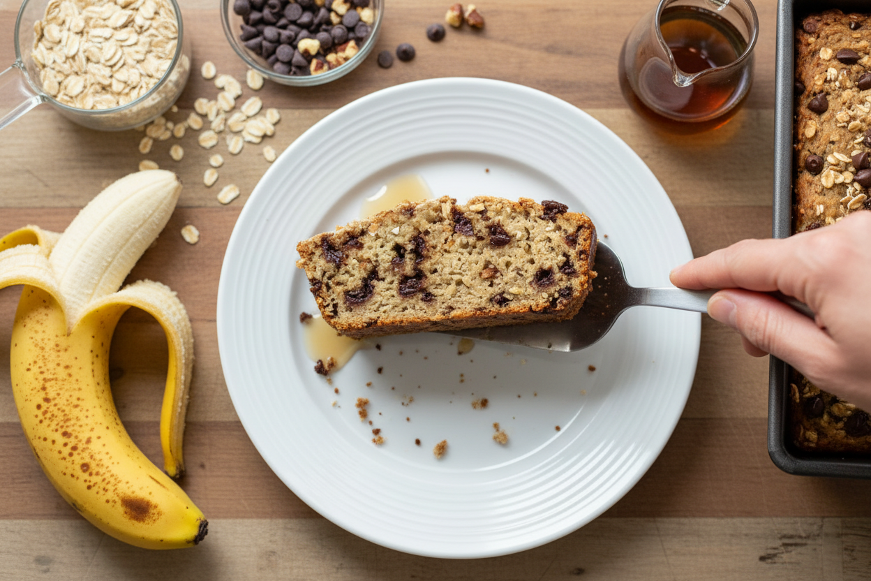 Easy 4 Ingredient Oat Banana Bread