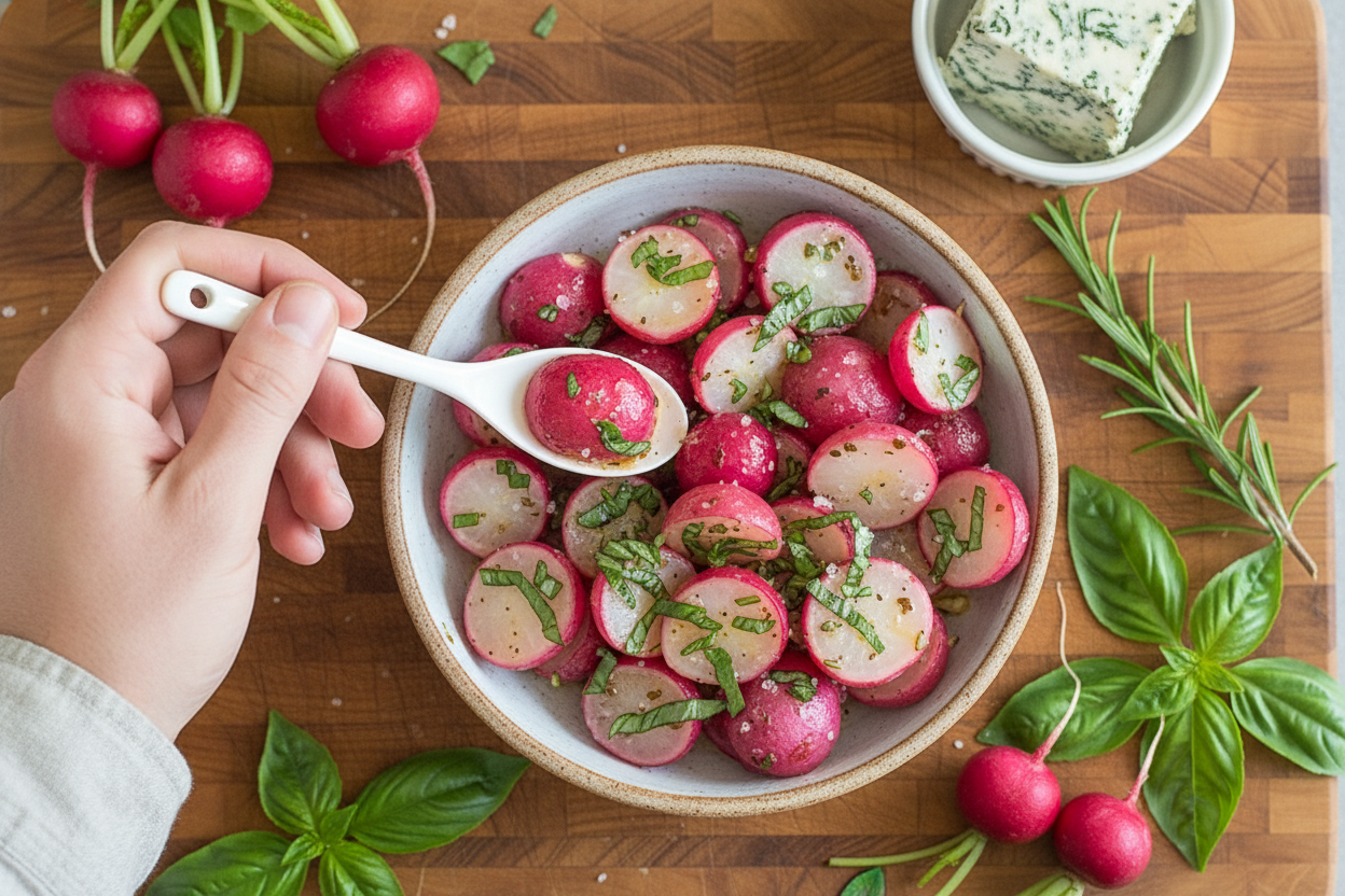 Easy Buttered Radishes Recipe: Easy Buttered Radishes Recipe