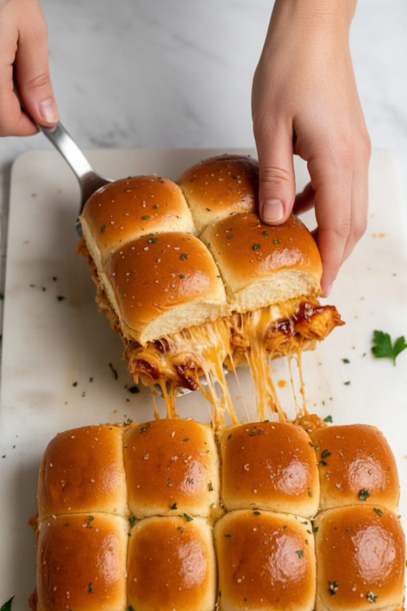 Easy Cheesy BBQ Chicken Sliders