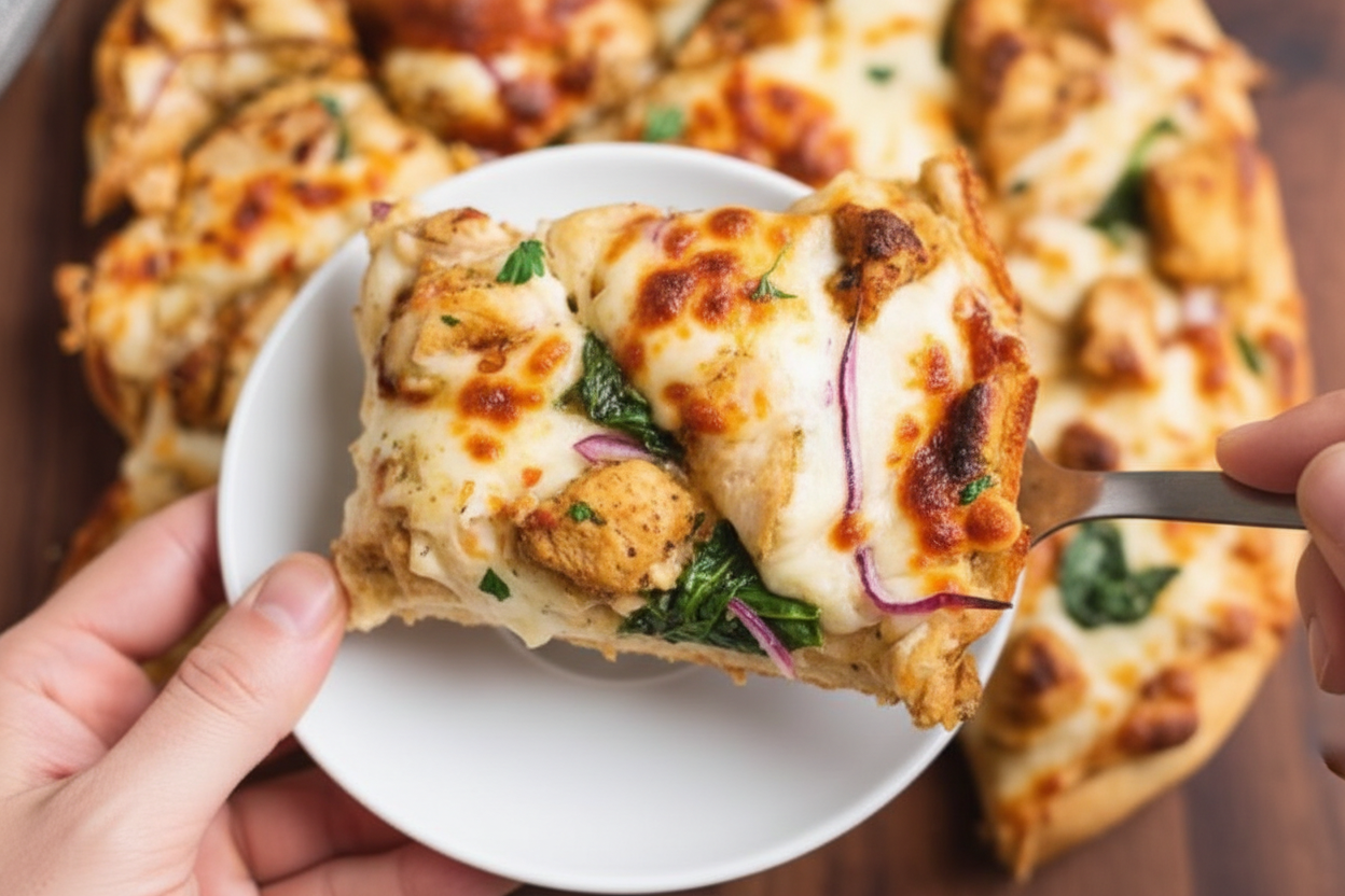 Easy Chicken Alfredo Flatbread Recipe
